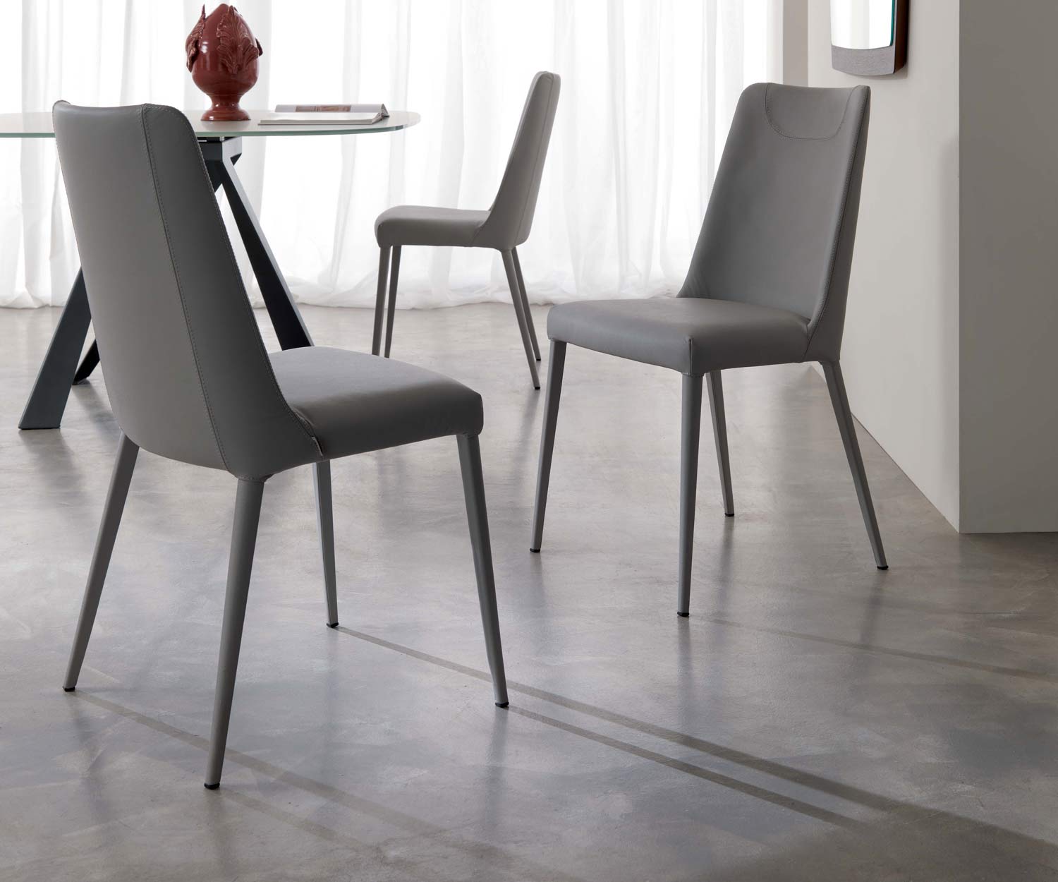 Modern Ozzio Design chair Sofia upholstered dining chair