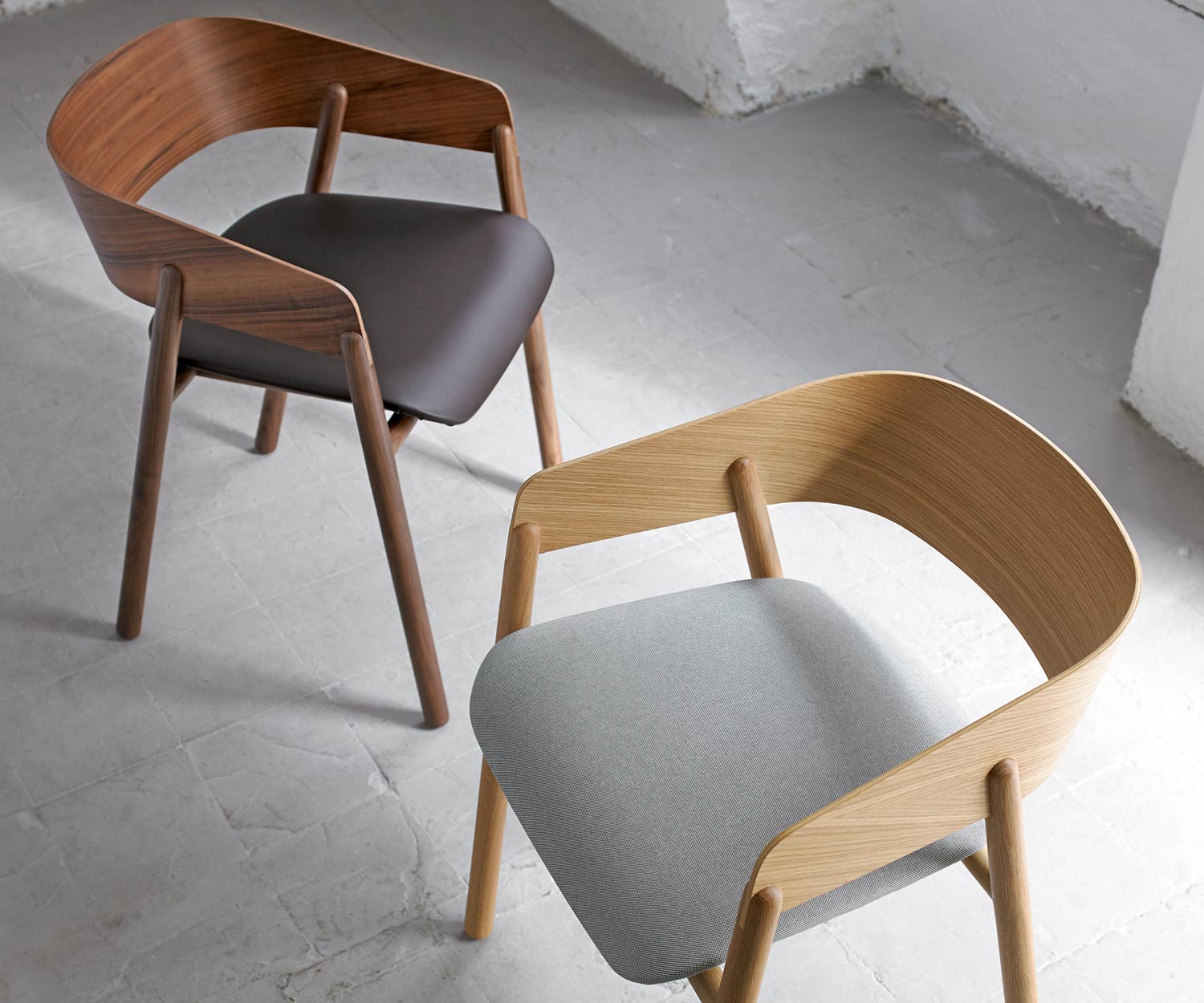 Modern Punt Design solid wood chair Mava walnut oak