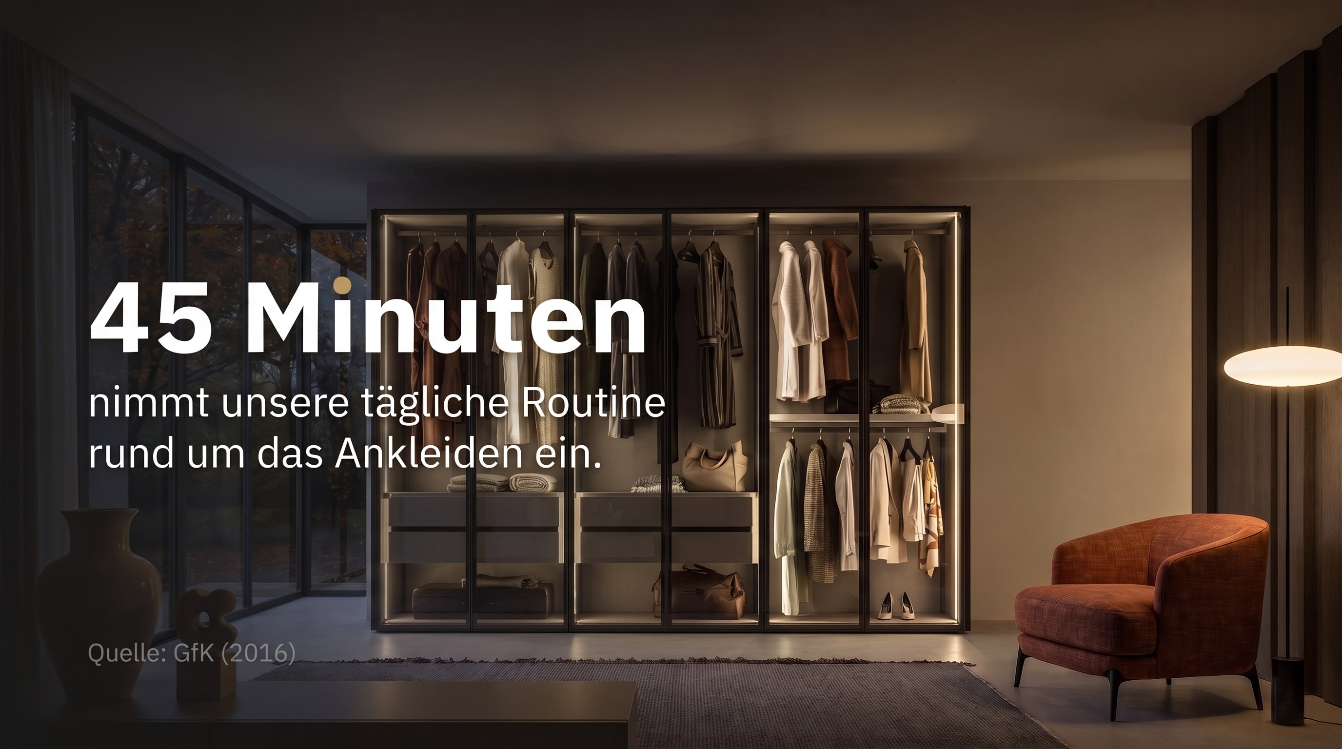 45 minuti – è il tempo che impiega la nostra routine quotidiana per vestirsi.
