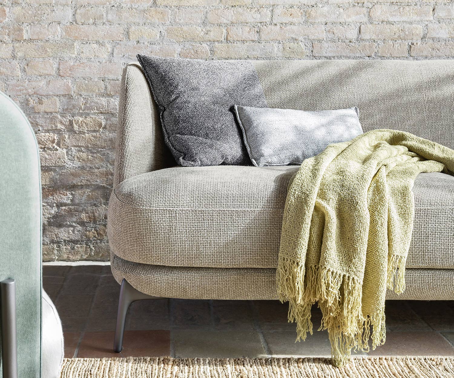 Novamobili Sofa Velvet detail metal feet Novamobili Sofa Velvet detail metal feet