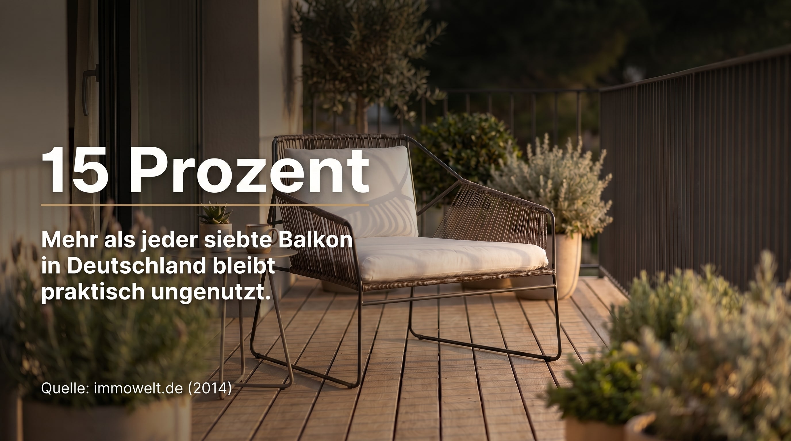 15 Prozent – Più di un balcone su sette in Germania rimane praticamente inutilizzato.