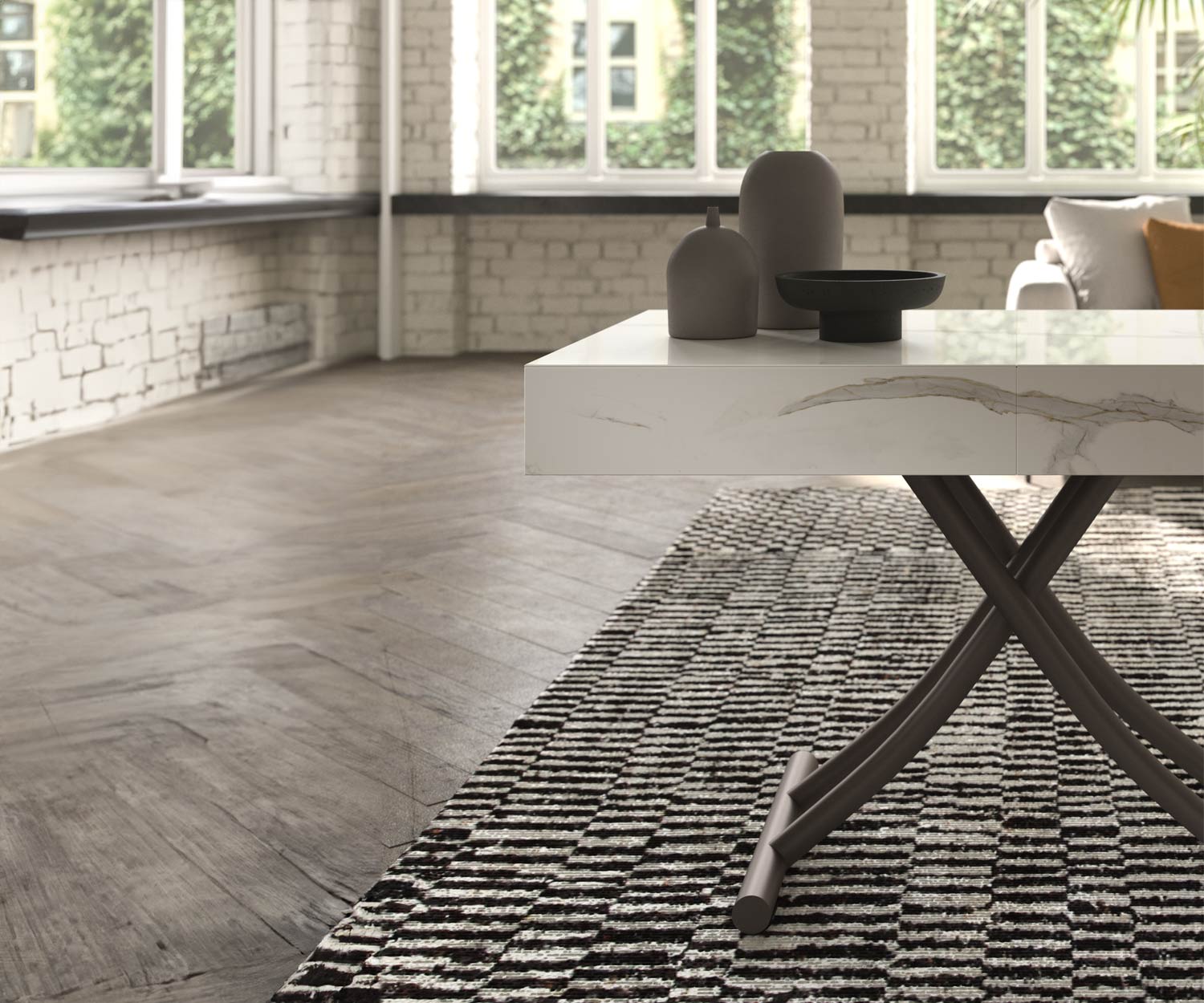 High-quality modern marble glass coffee table High-quality modern marble glass coffee table