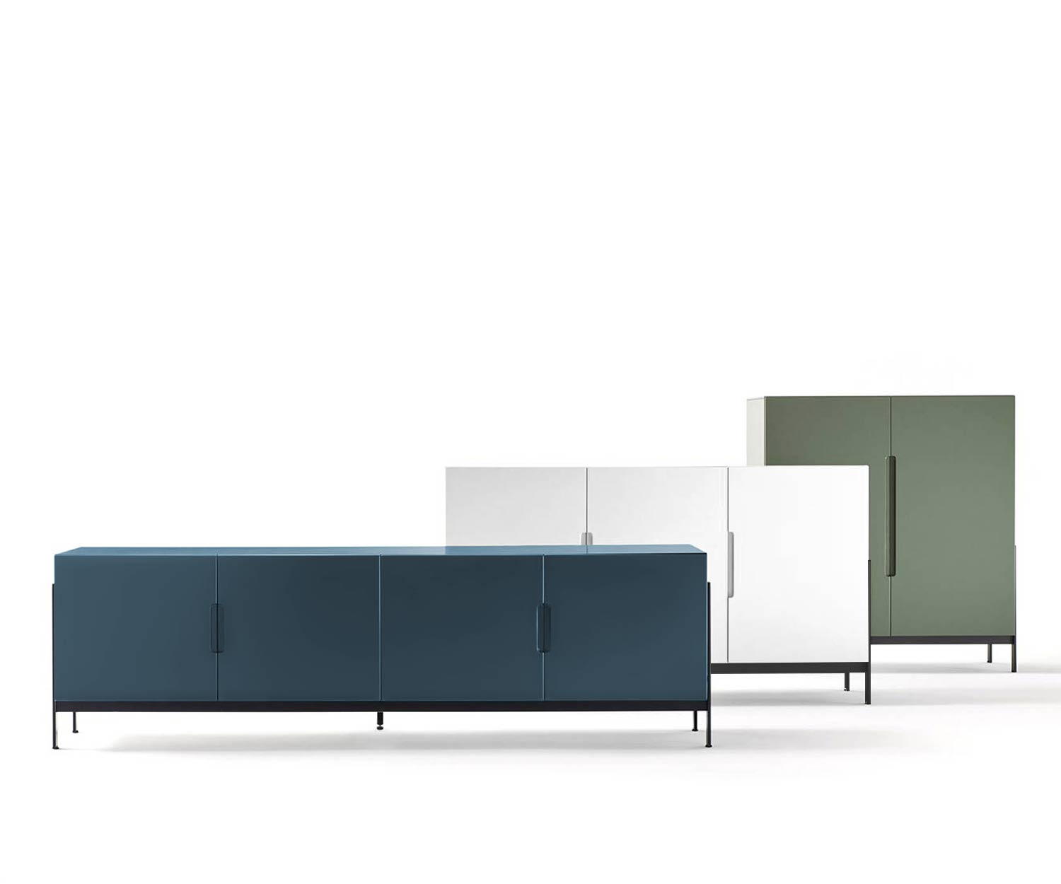 Exklusives Novamobili Design Sideboard Float in drei Ausführungen Blau Weiß Grün