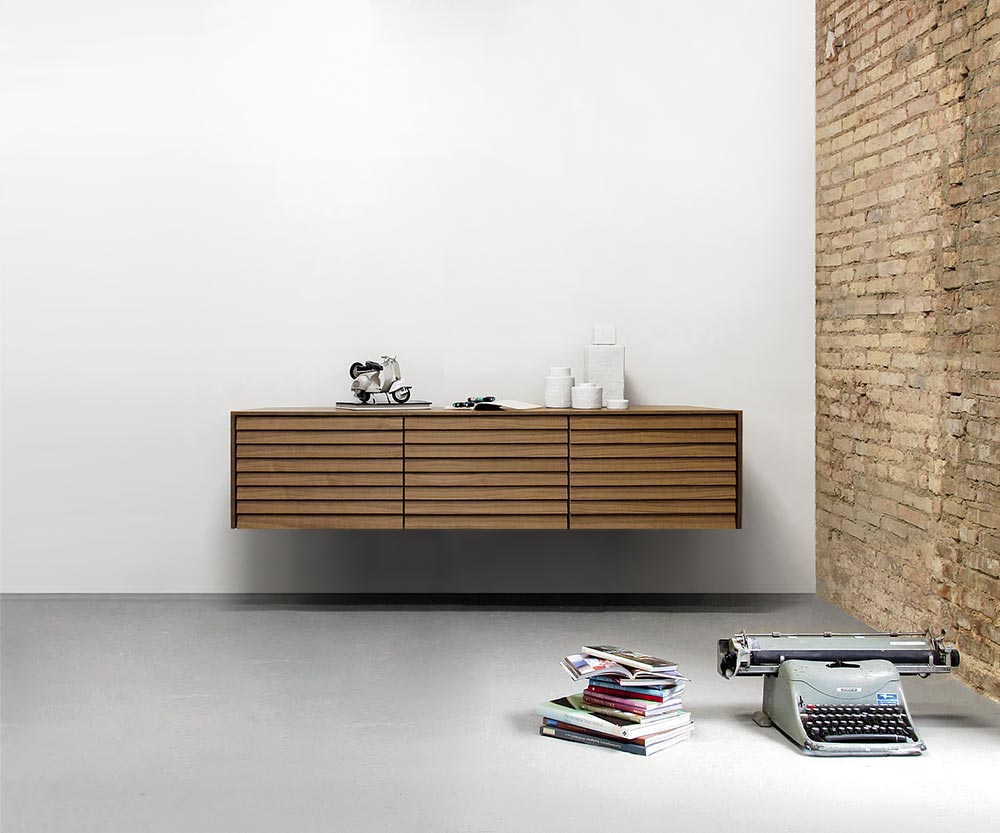 Punt Sussex Sideboard Wand haengend B177 Super Matt Walnuss Punt Sussex Sideboard Wand haengend B177 Super Matt Walnuss