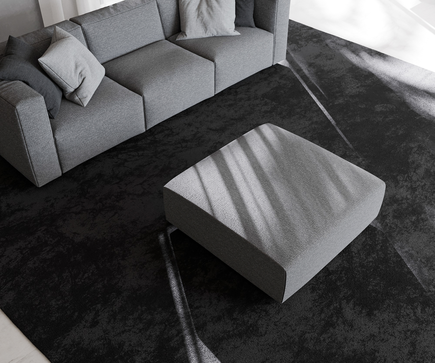 Prostoria Match Design Hocker Mittelgrau Bezug fuer couch sofa wohnzimmermoebel exklusiv modern hochwertig bequem seitlich