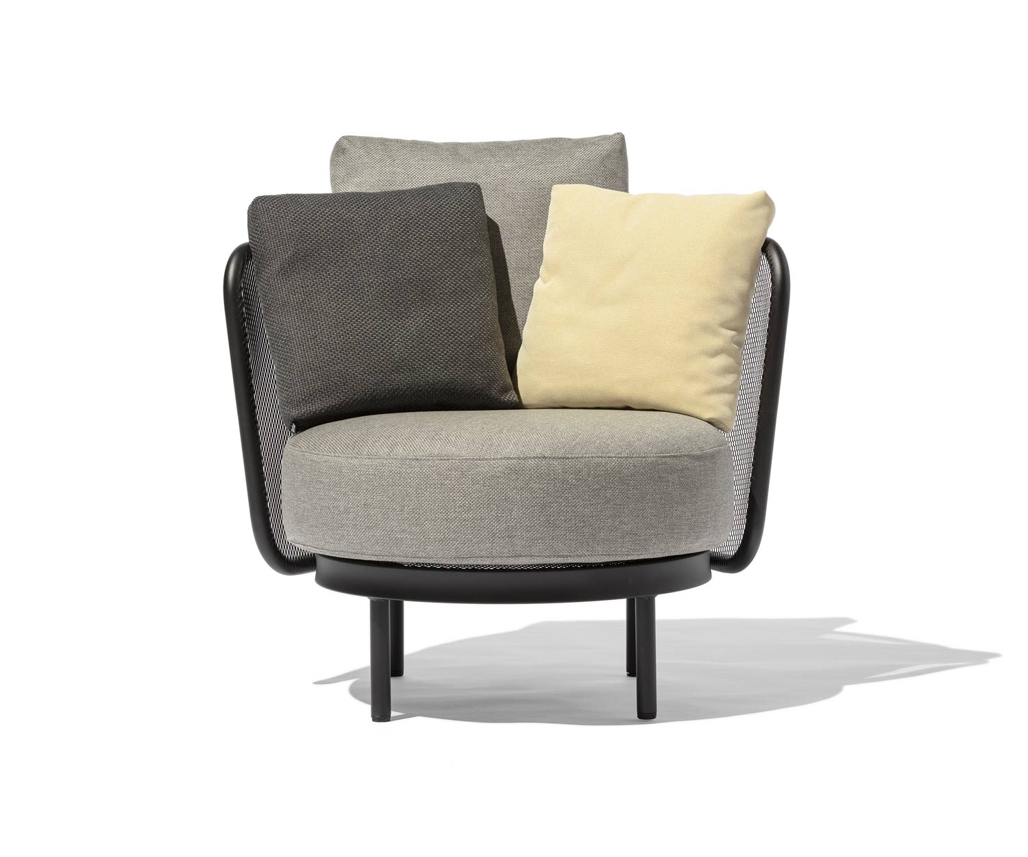 Wetterfester Todus Baza Round Design Loungesessel mit Kissenset Wetterfester Todus Baza Round Design Loungesessel mit Kissenset
