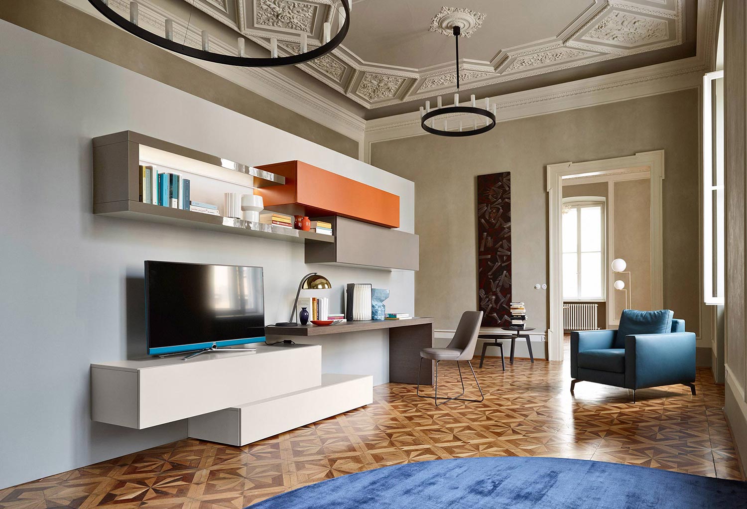 Design Wohnwand Schreibtisch Livitalia