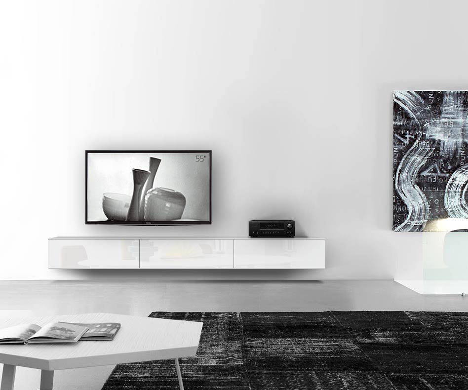 /Design Lowboard Wand B270 H33 5 glanz weiss