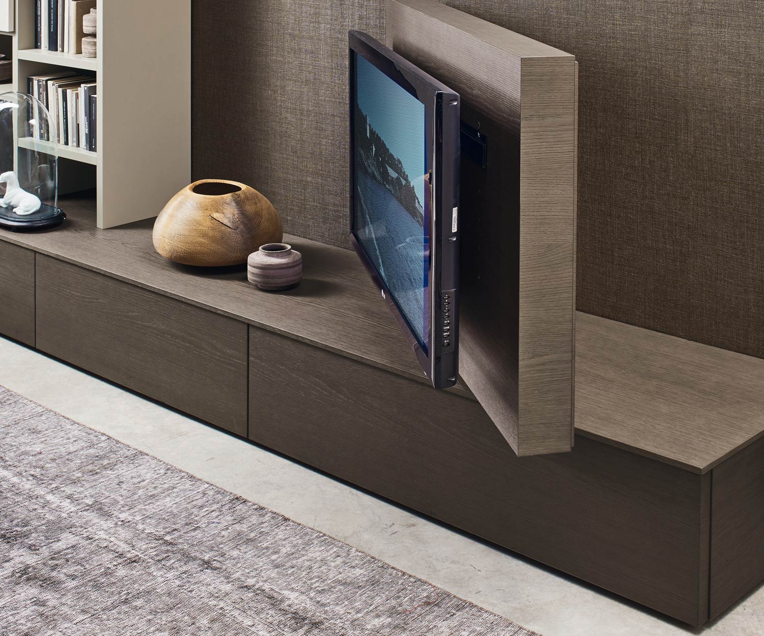 Hochwertige Livitalia Design Wohnwand C45 schwenkbarer TV Halterung