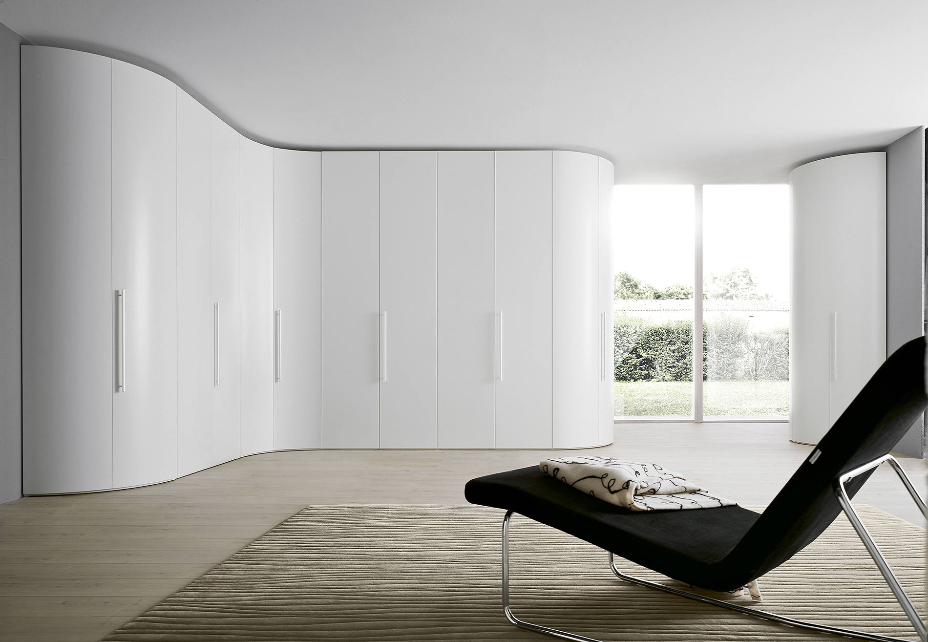 Runder Design Eckschank Weiss matt Runder Design Eckschank Weiss matt