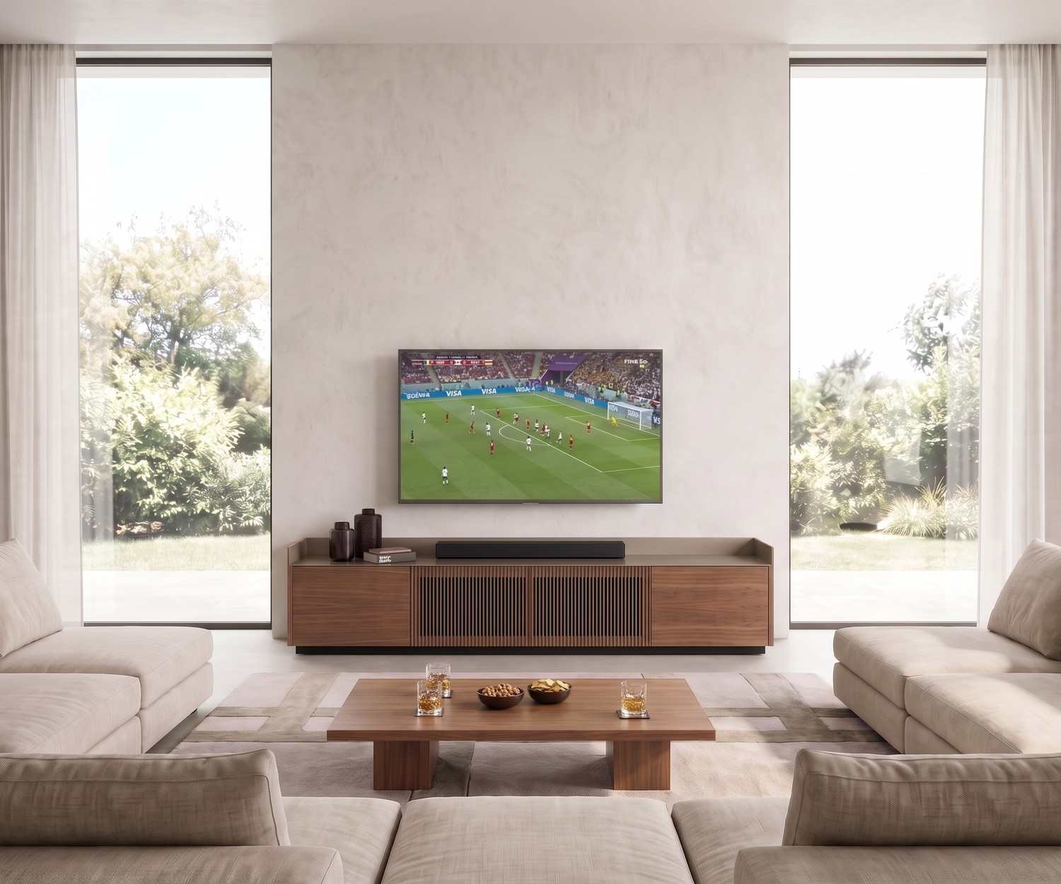 Punt Stockholm TV Lowboard Nussbaum Punt Stockholm TV Lowboard aus Nussbaum im modernen Wohnzimmer. Stilvolles TV-Möbel mit eleganter Aluminium-Abdeckplatte.
