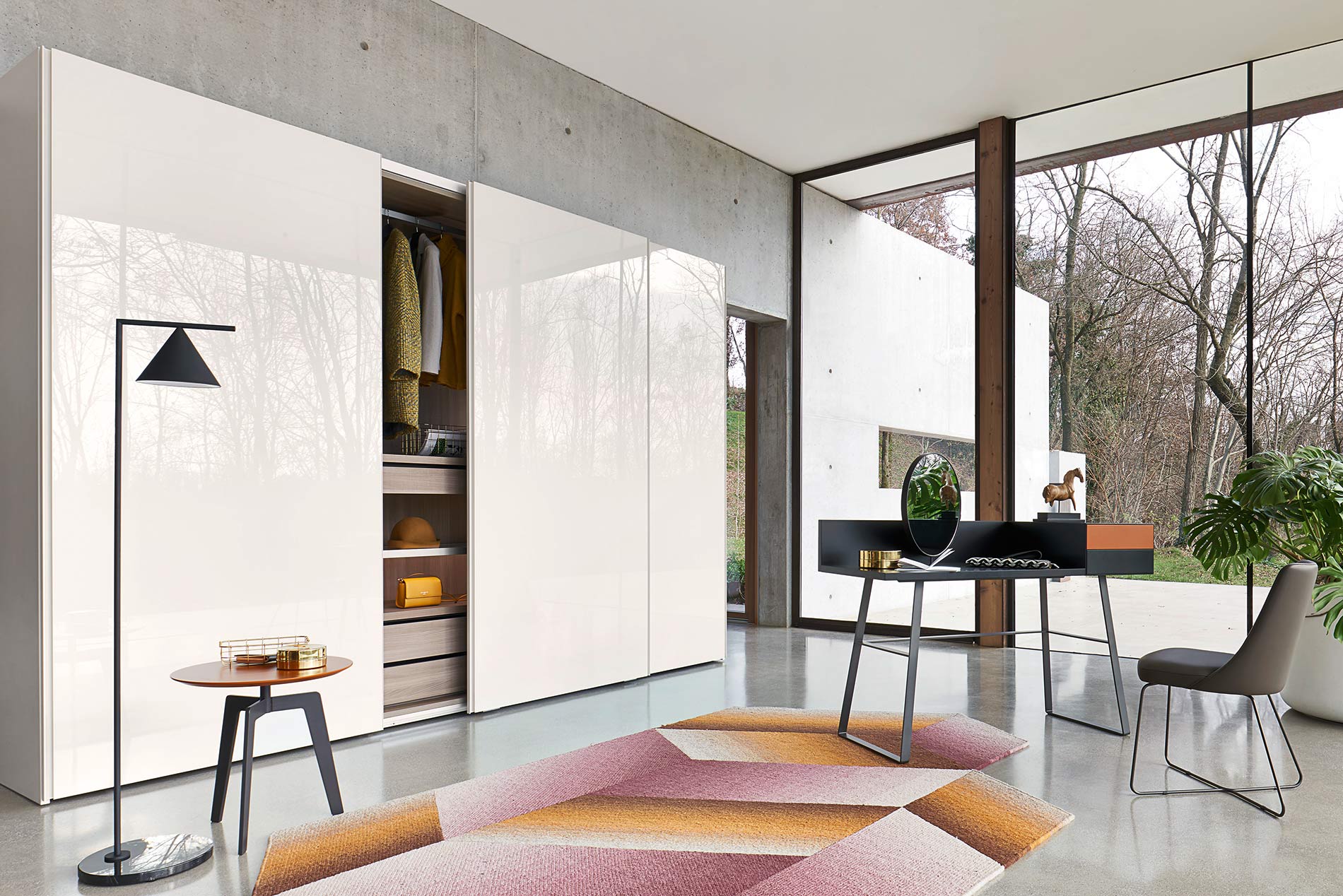 Design Schlafzimmer mit Schreibtisch