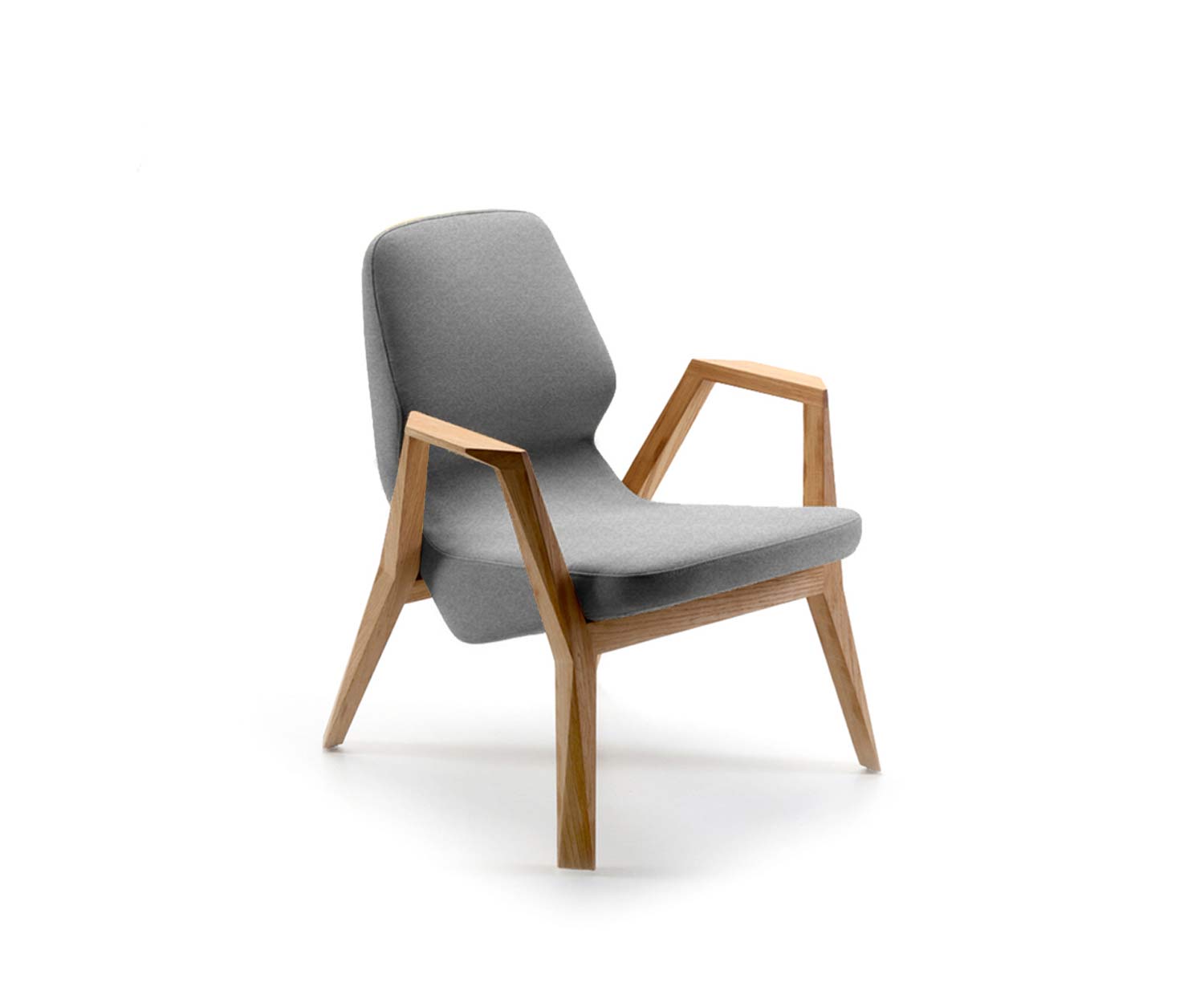 Exklusiver Prostoria Design Sessel Oblique mit massiven Armlehnen