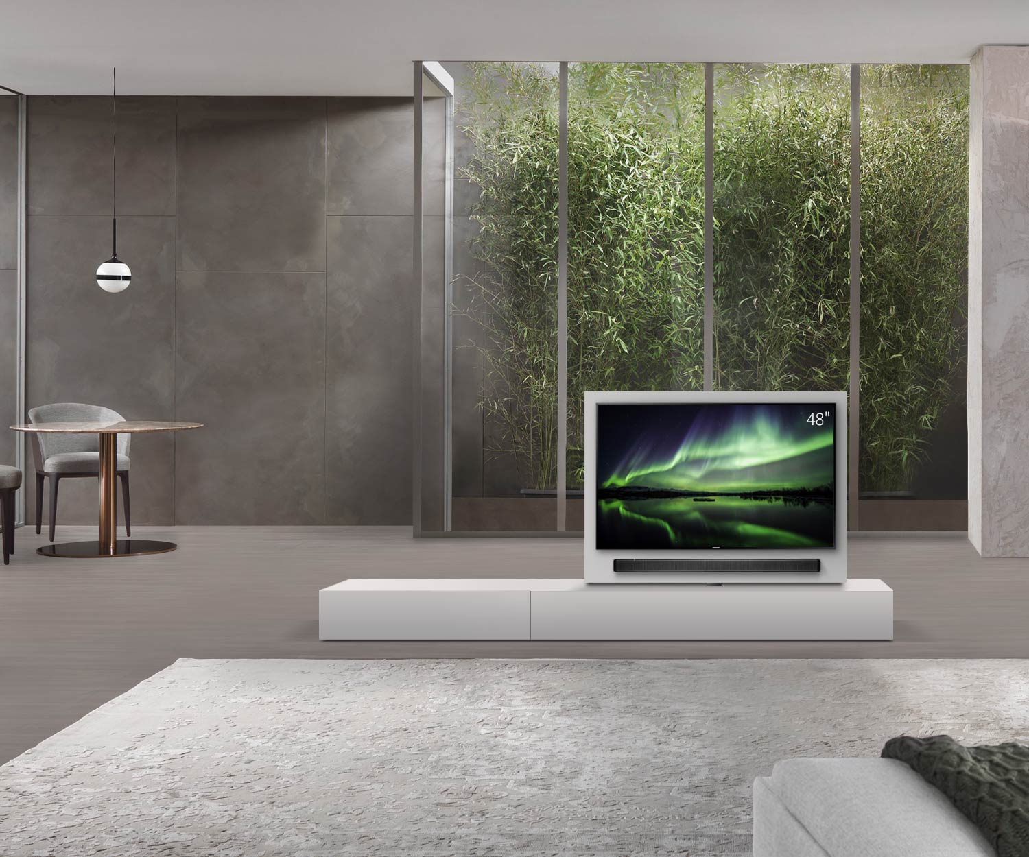 Livitalia Roto Design Lowboard Raumteiler mit drehbarem TV Paneel B150 50 H25 T56 ArticoM B90li oBox Livitalia Roto Design Lowboard Raumteiler mit drehbarem TV Paneel B150 50 H25 T56 ArticoM B90li oBox