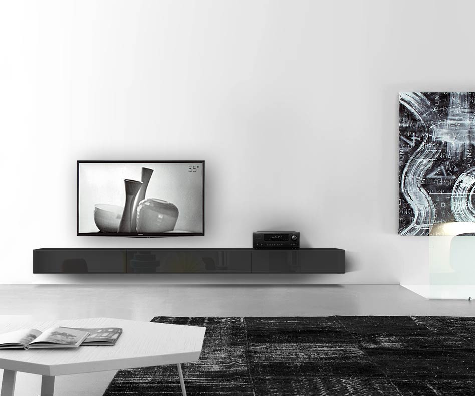 /Design Lowboard Wand B300 H25 5 glanz schwarz /Design Lowboard Wand B300 H25 5 glanz schwarz