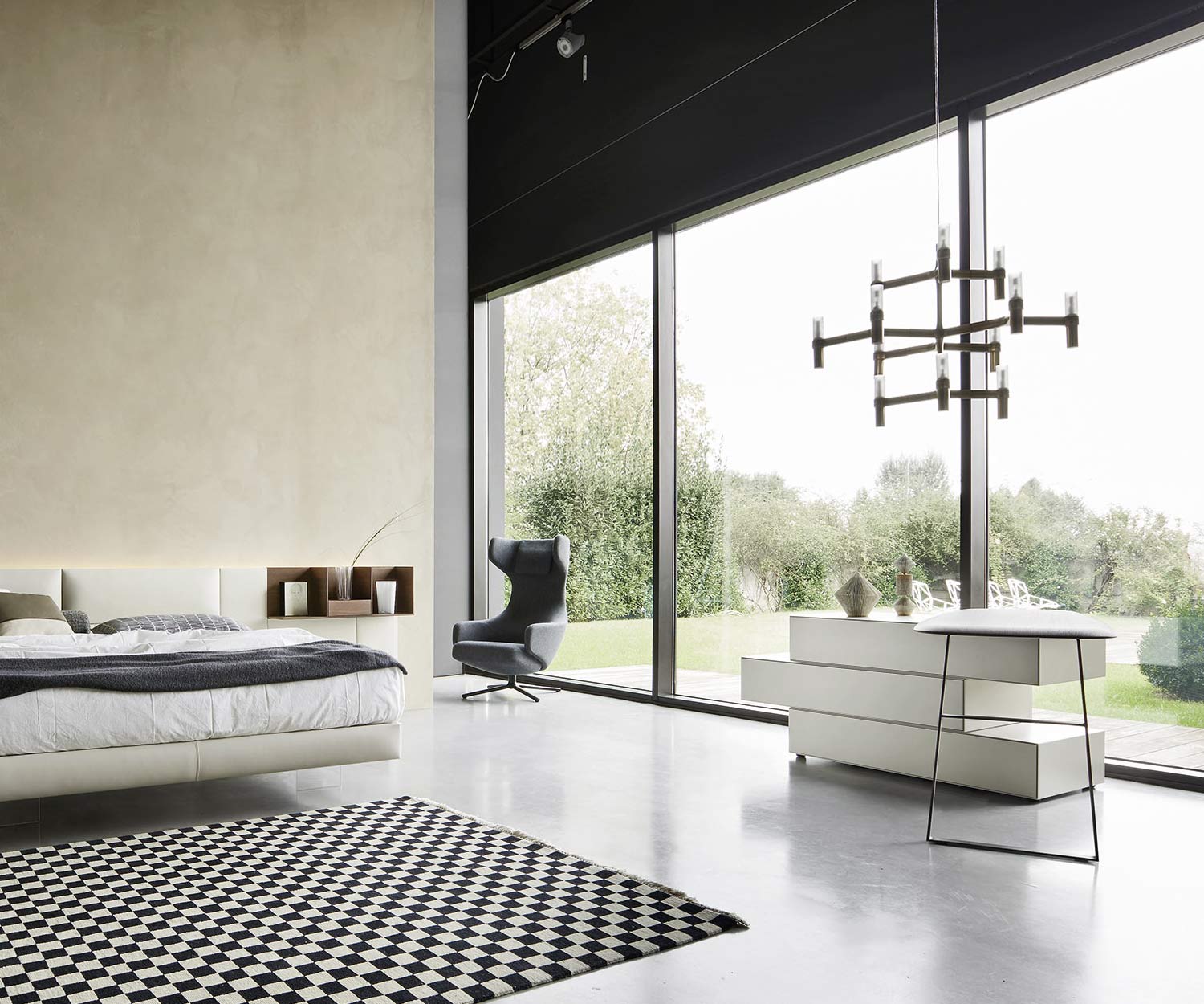 Livitalia Ecletto design chest of drawers with dressing table in light grey matt lacquered Livitalia Ecletto design chest of drawers with dressing table in light grey matt lacquered