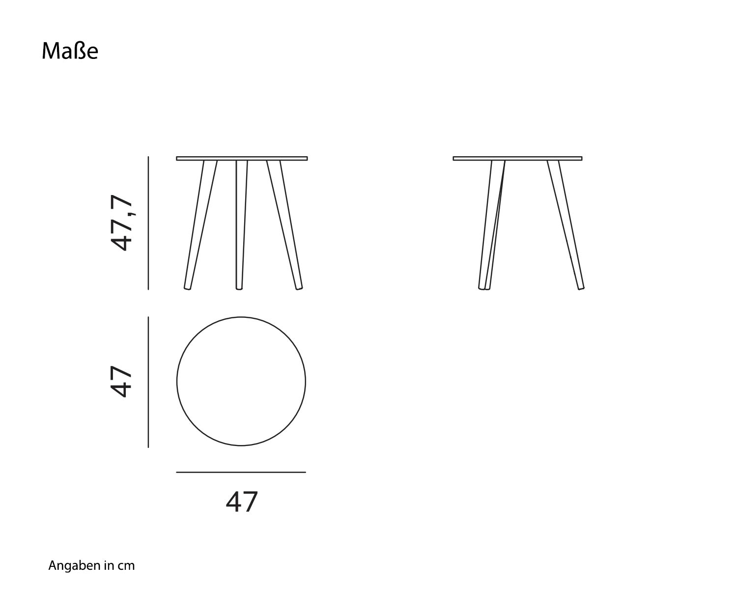 Novamobili Side table Trio dimensions sketch Novamobili Side table Trio dimensions sketch