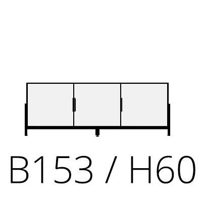 W 153 cm H 60 cm 3 doors