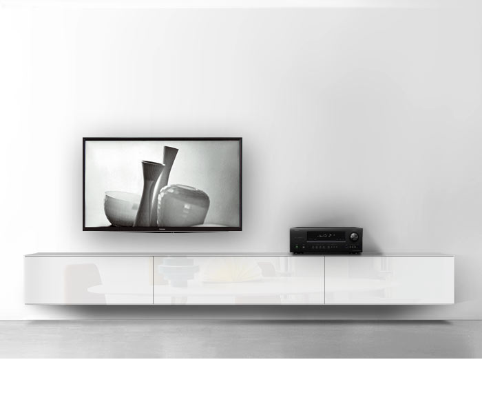 Novamobili Box Design Lowboard Konfigurator B 300 cm H 34,4 cm T 37,4 cm Hochglanz Bianco Hängend