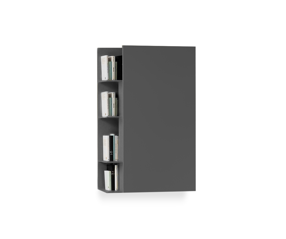 Novamobili Reverse Wandschrank mit Regal H128 B75 Matt quarz310