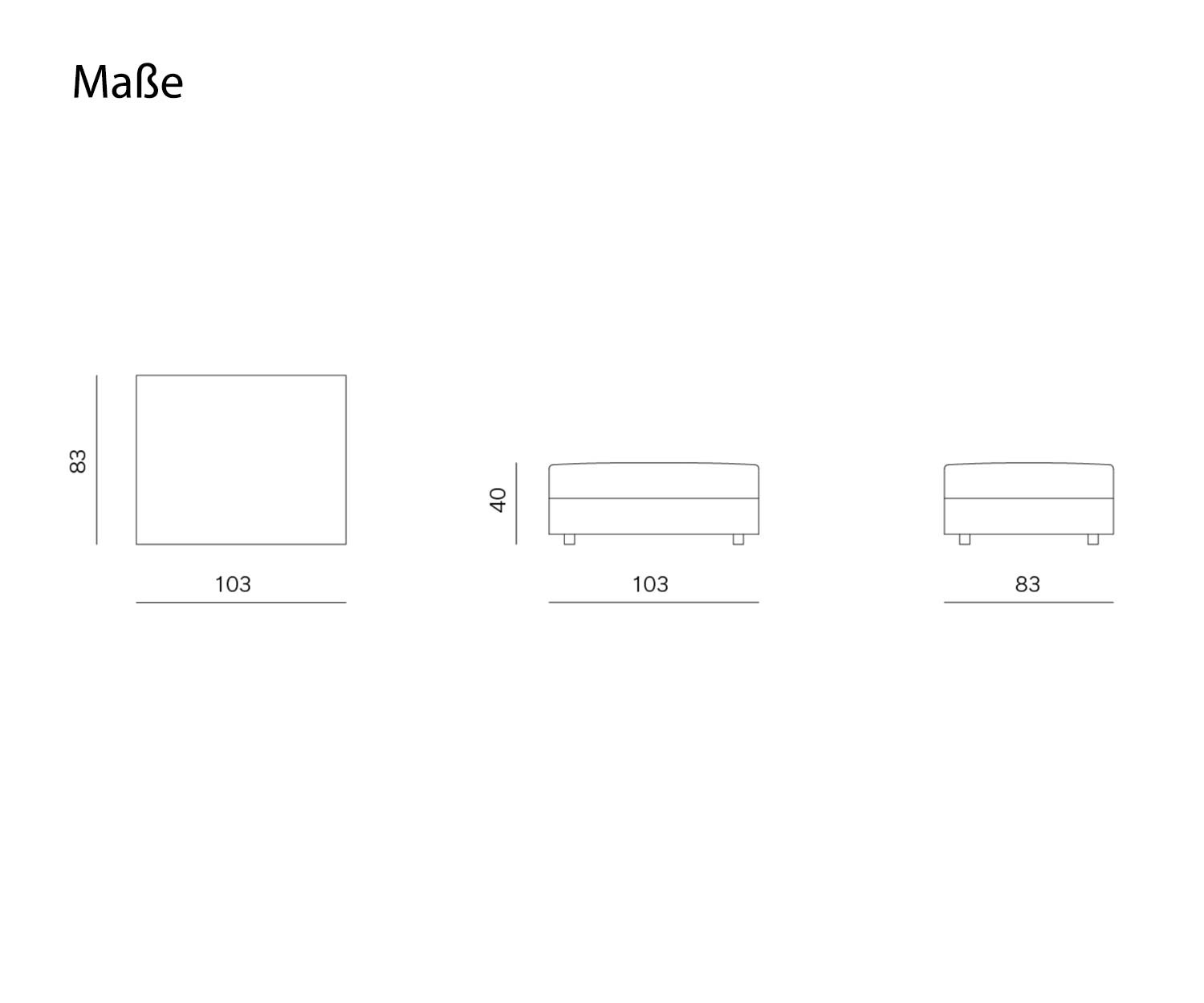 Prostoria Classic pouf stool sketch dimensions sizes Prostoria Classic pouf stool sketch dimensions sizes