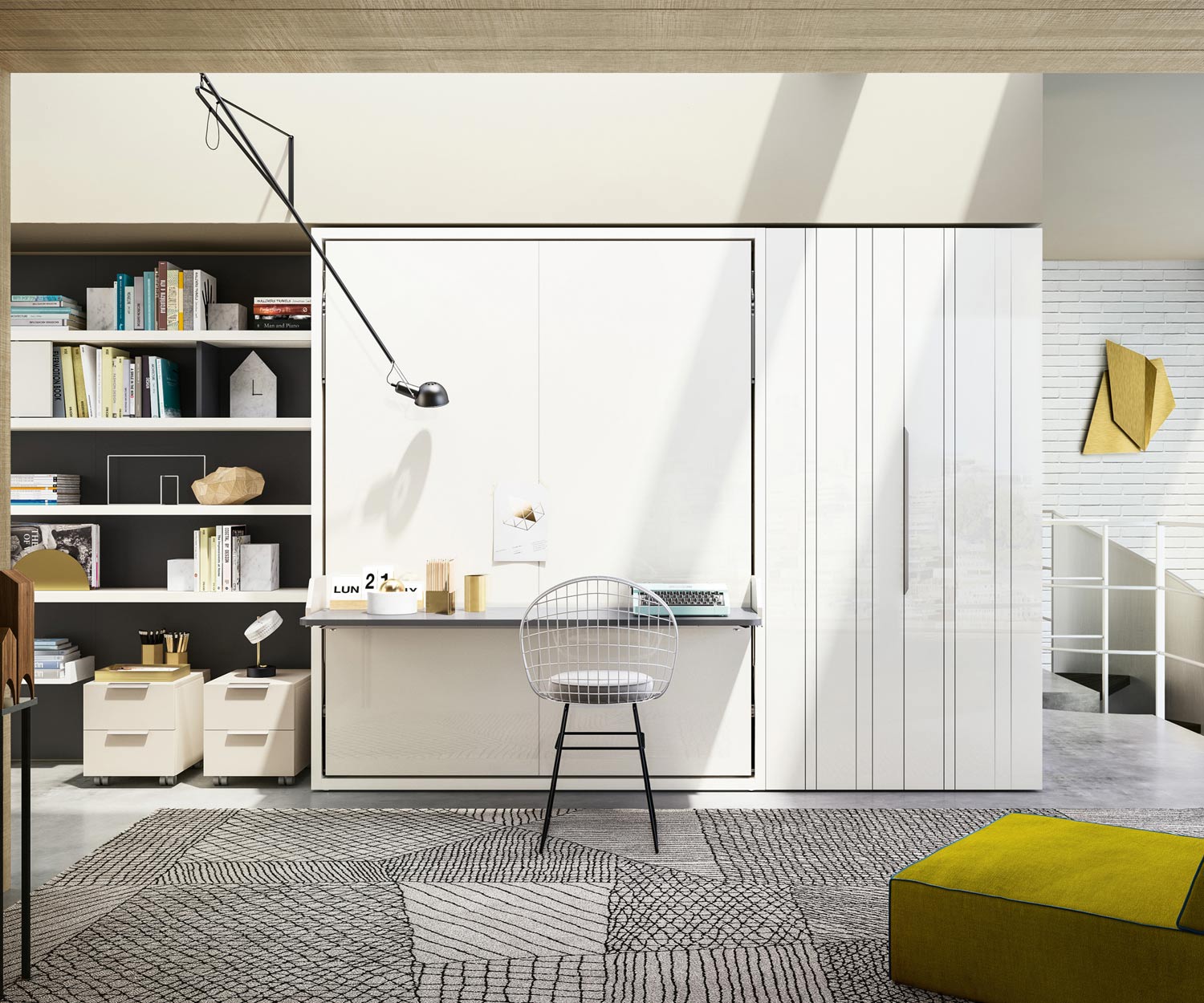 Exklusives Clei Penelope 2 Board Design Schrankbett mit Schreibtisch Exklusives Clei Penelope 2 Board Design Schrankbett mit Schreibtisch
