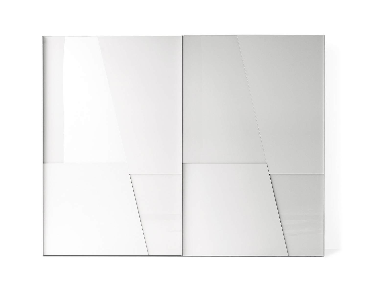 Exklusiver Livitalia Designer Kleiderschrank Diagonal in Weiß Hochglanz Matt Exklusiver Livitalia Designer Kleiderschrank Diagonal in Weiß Hochglanz Matt