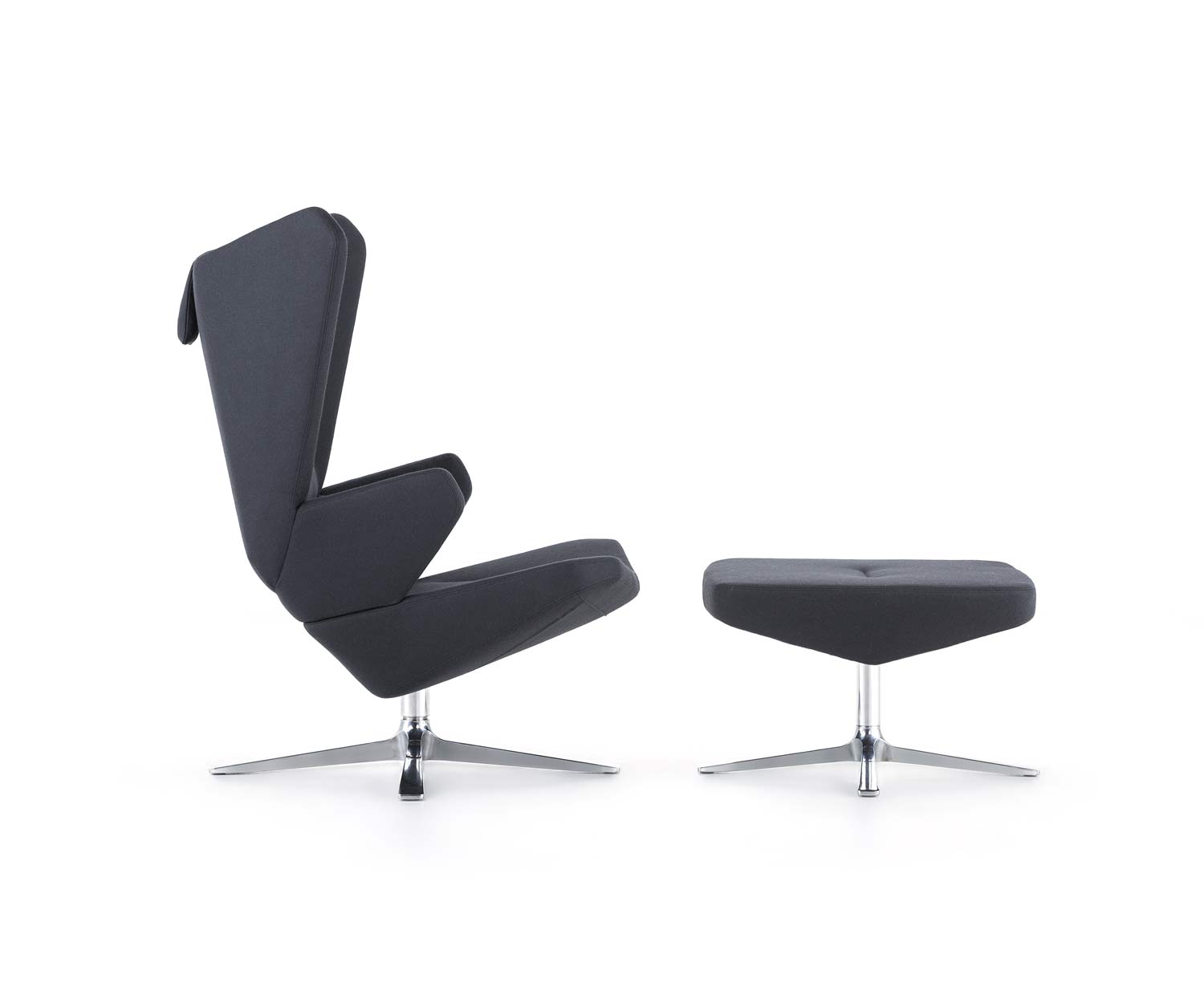 Modern Prostoria Trifidae wing chair with stool