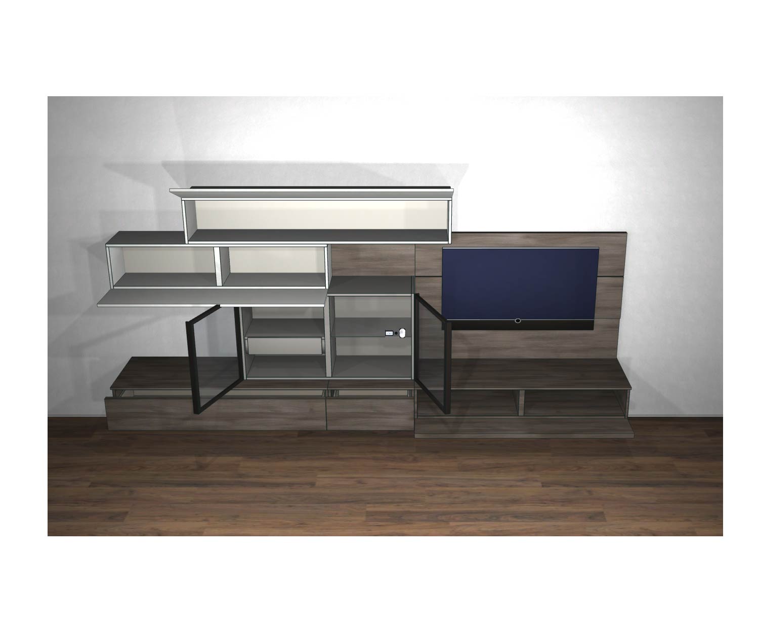Livitalia Design Wohnwand C35 mit offenen Türen und offenen Elementen Livitalia Design Wohnwand C35 mit offenen Türen und offenen Elementen