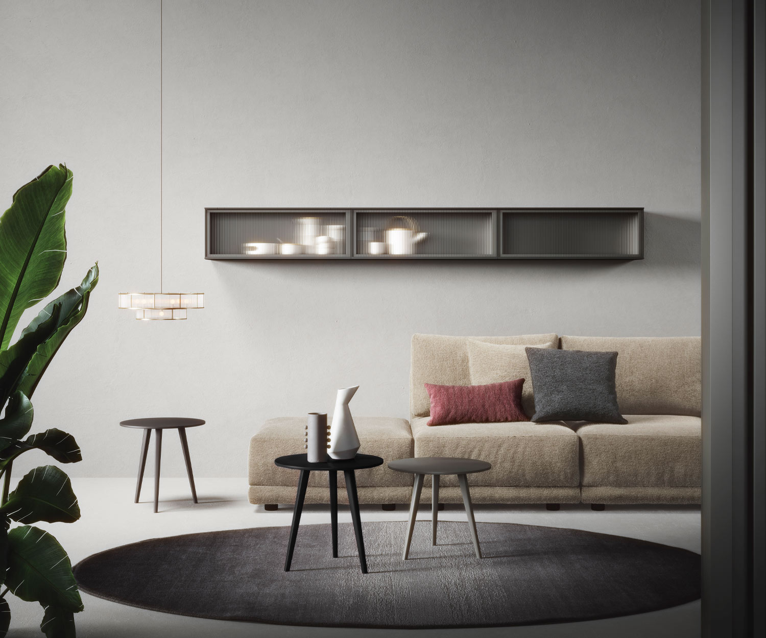 Dreibeiniger Beistelltisch Trio von Novamobili in Schwarz Matt lackiert Wohnzimmer Dreibeiniger Beistelltisch Trio von Novamobili in Schwarz Matt lackiert Wohnzimmer