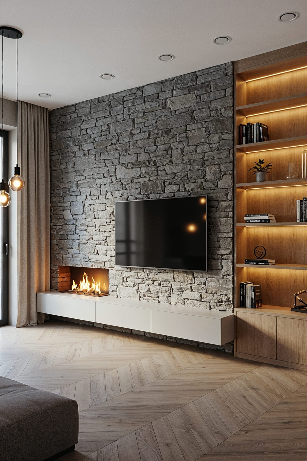 Wohnzimmer mit Kamin: 12 moderne Ideen & Tipps | Livarea