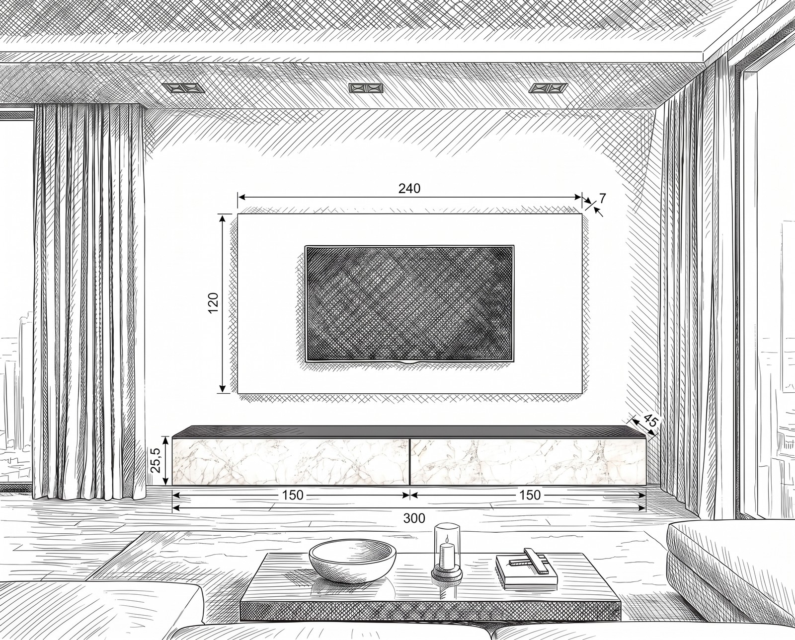 Dimension sketch of the C111 wall unit with all dimensions in cm Dimension sketch of the C111 wall unit with all dimensions in cm