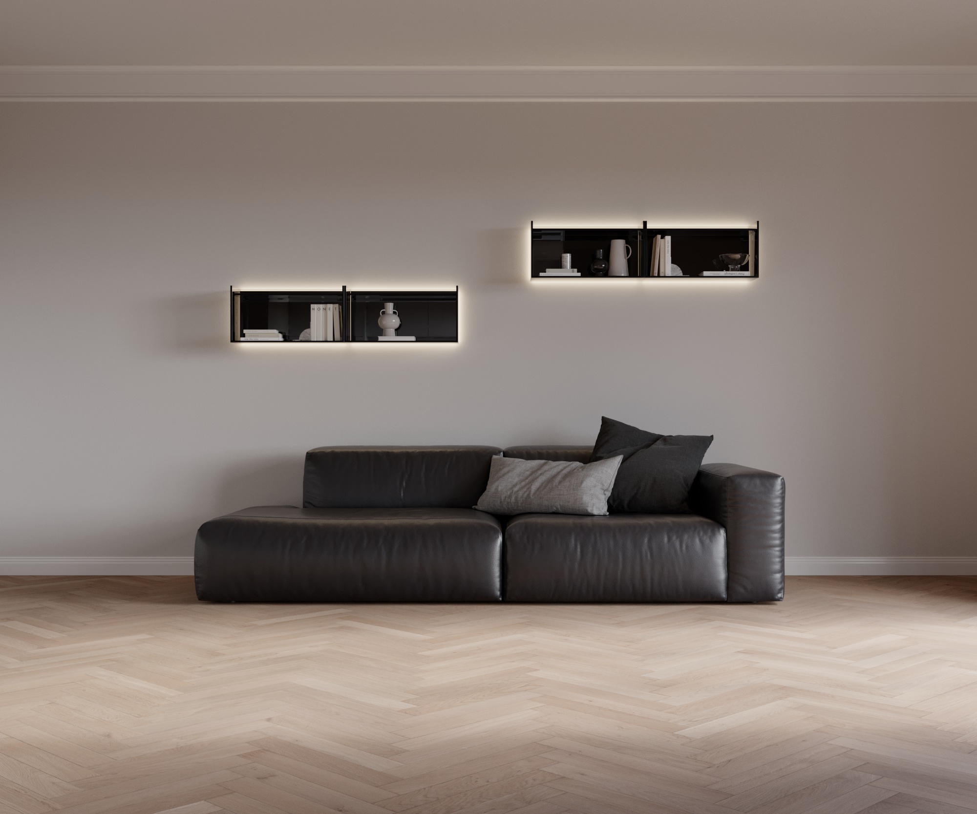 Cloud 2 Sitzer offen links Leder Devina Antracite Cloud 2 Sitzer offen links Leder Devina Antracite