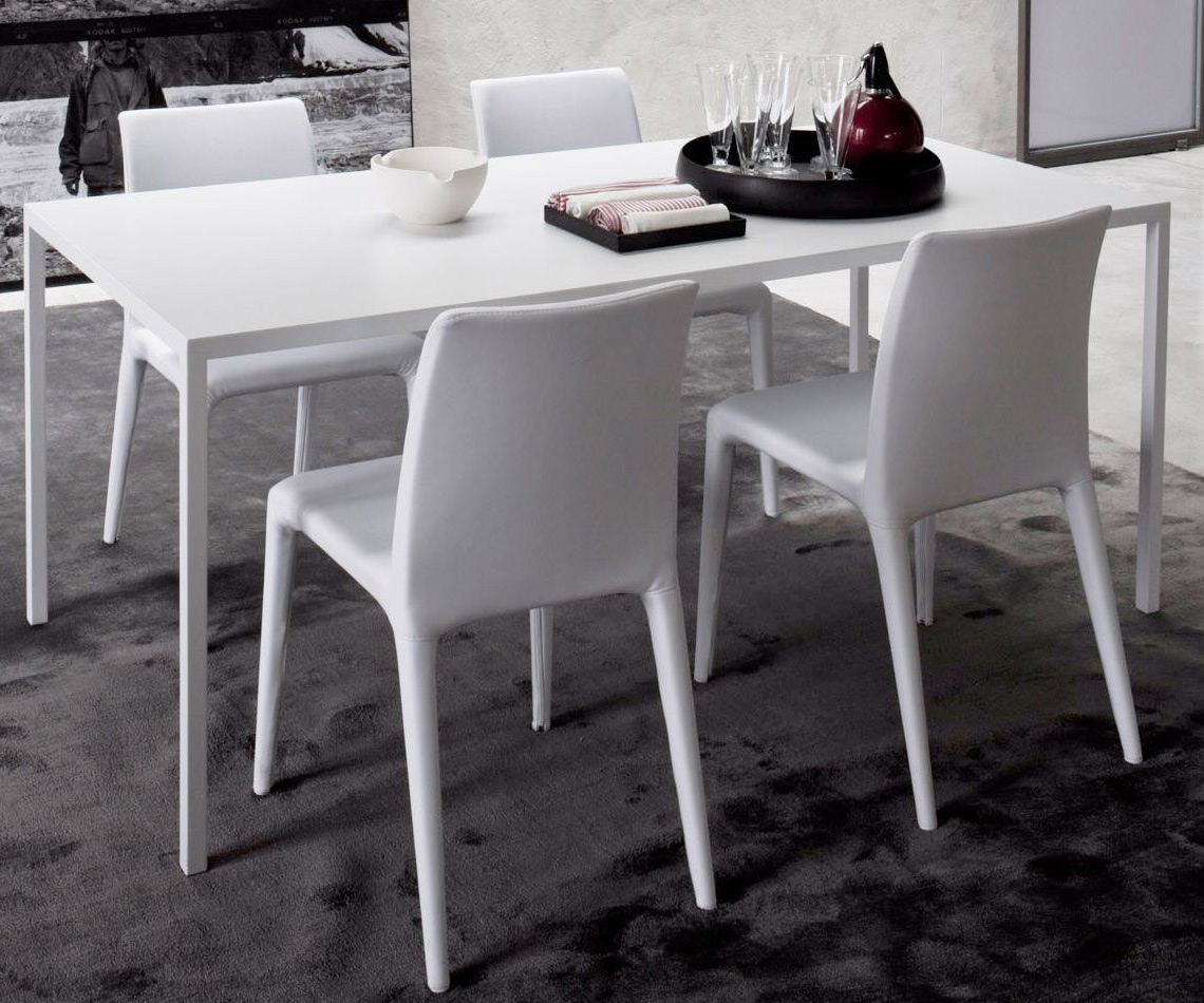Exklusiver Novamobili Design Tisch Filo Weiß Matt