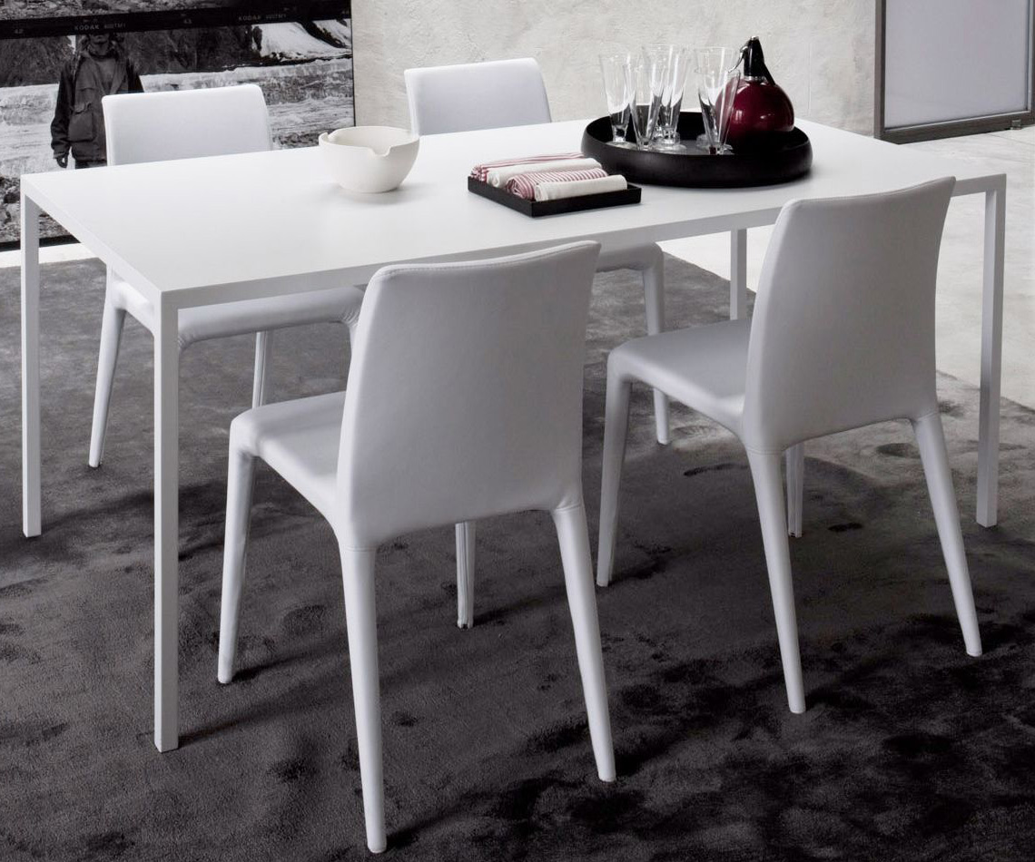 Exklusiver Novamobili Design Tisch Filo Weiß Matt Exklusiver Novamobili Design Tisch Filo Weiß Matt