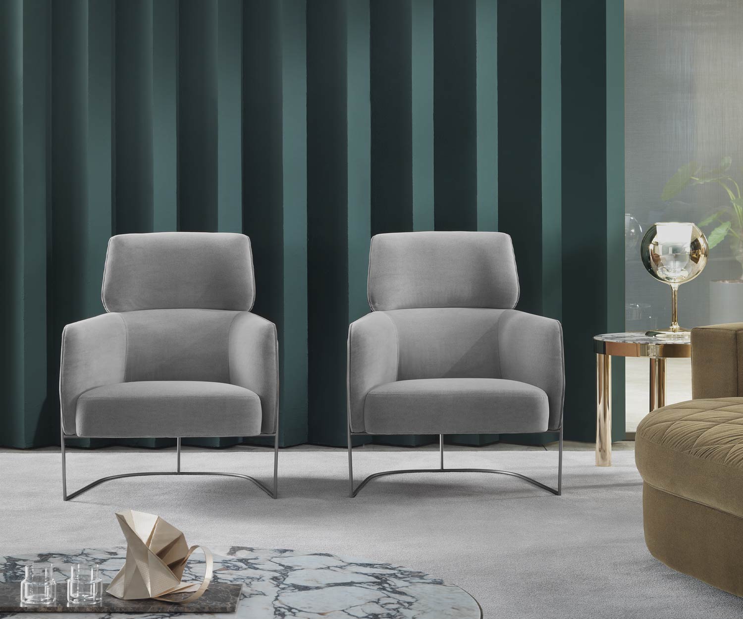 Exklusiver Marelli Nest Design Sessel Metallgestell Chrom Schwarz Exklusiver Marelli Nest Design Sessel Metallgestell Chrom Schwarz