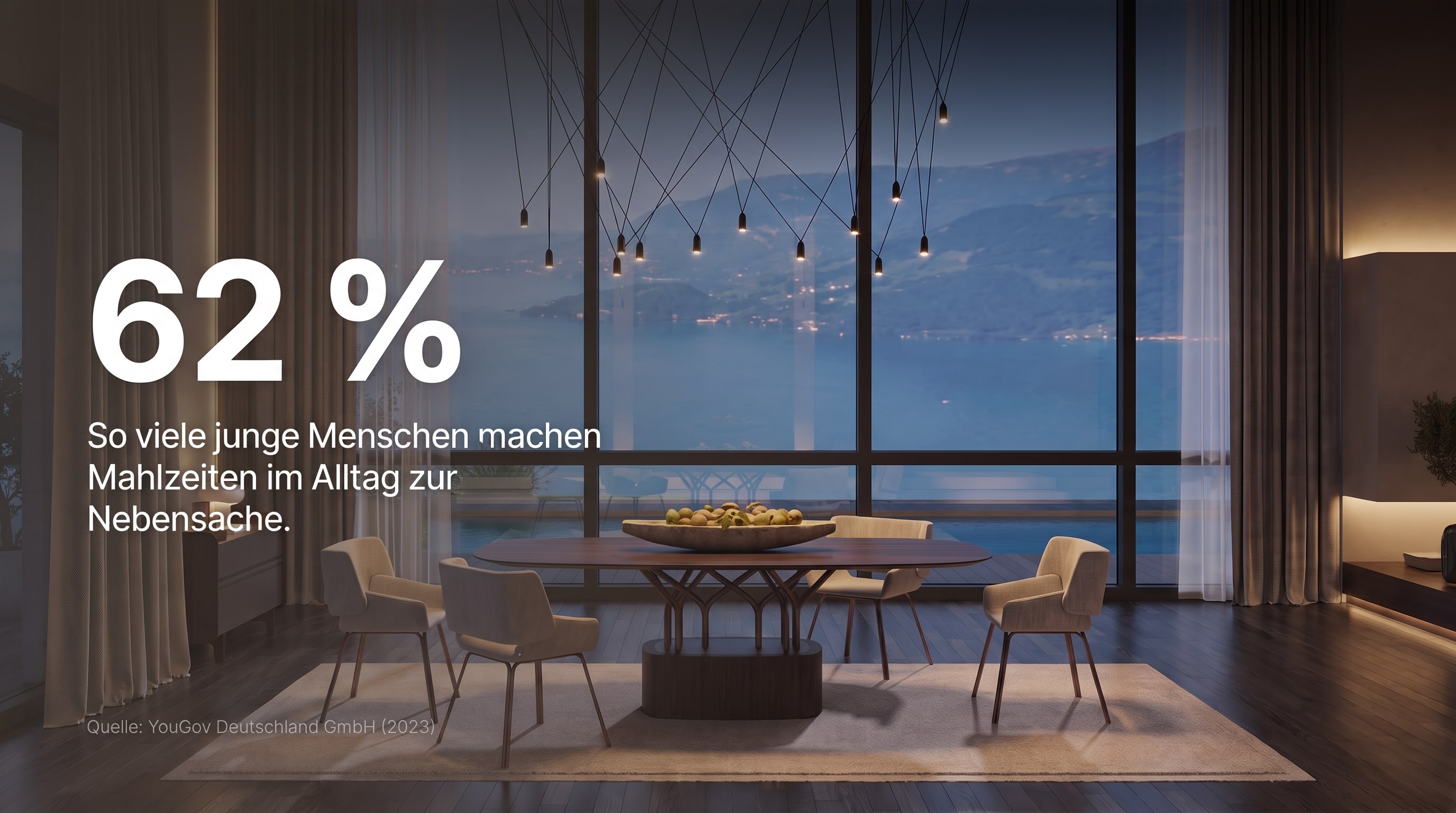 62 % &ndash; Tanti giovani rendono i pasti una cosa secondaria nella vita quotidiana.