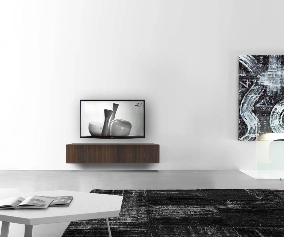 Livitalia Holz Design Lowboard Konfigurator Wand 150 cm 32 cm 46 cm Eiche braun