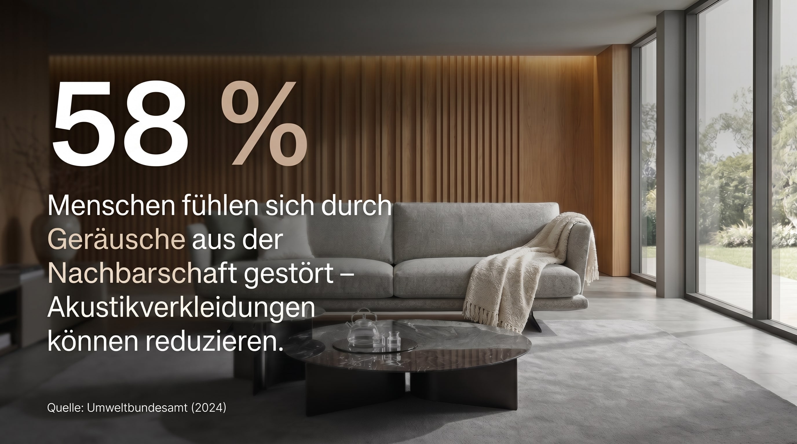 58 % – Veel mensen voelen zich gestoord door geluiden uit de buurt.