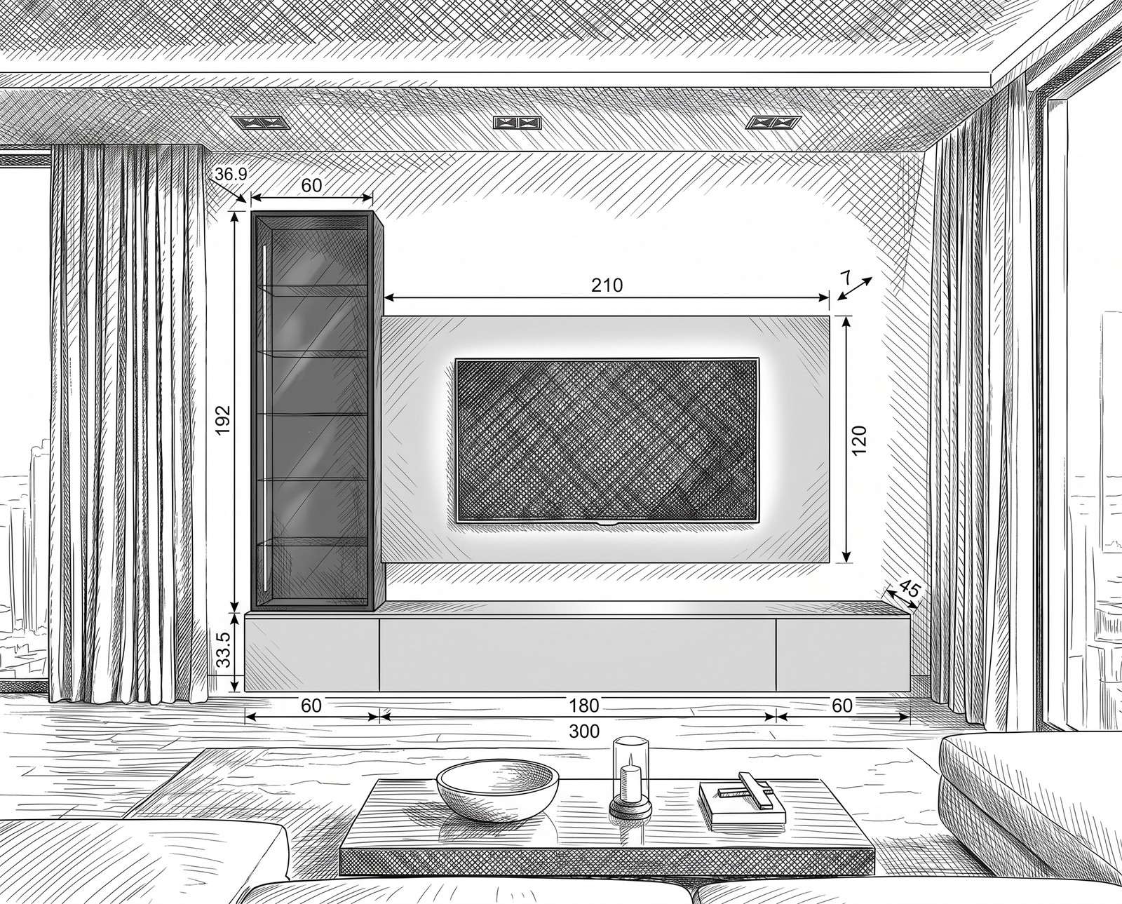 Dimension sketch of the C109 wall unit with all dimensions in cm