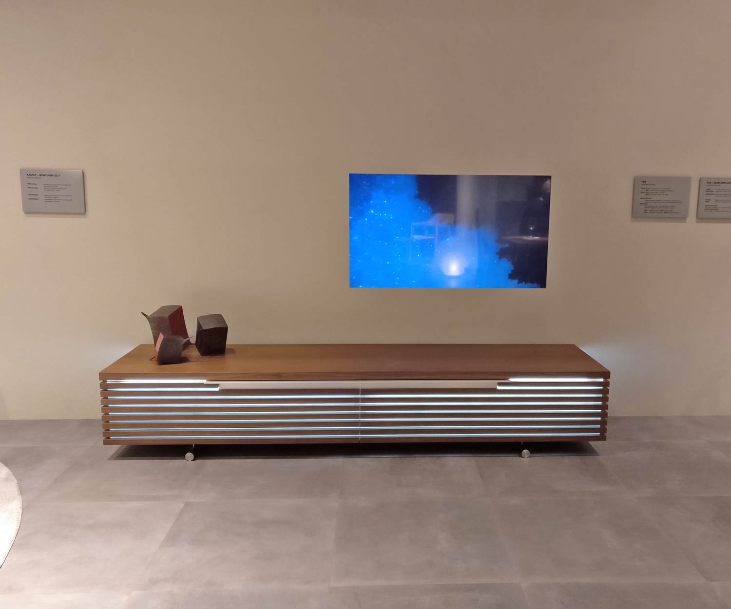 Conde House Tosai Design TV design lowboard with LED lighting and veneered surface