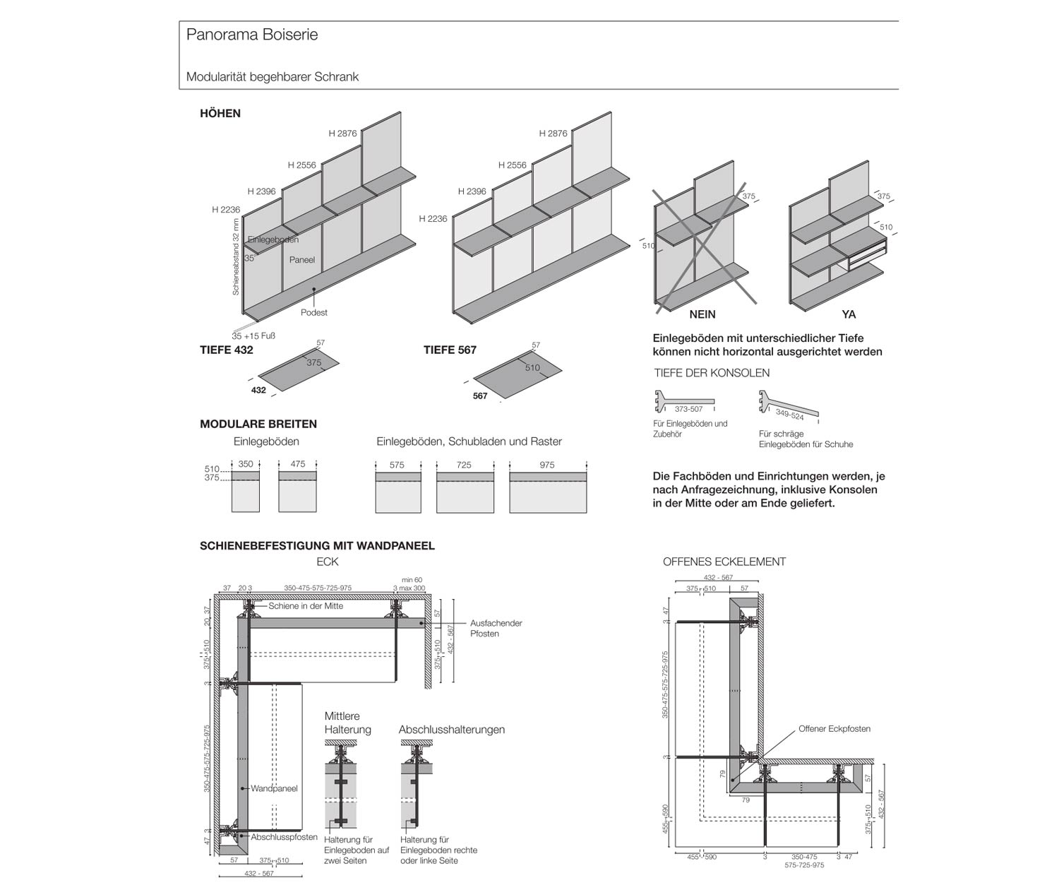 Livitalia Panorama Design Ankleidezimmer System Maße Skizze Größen