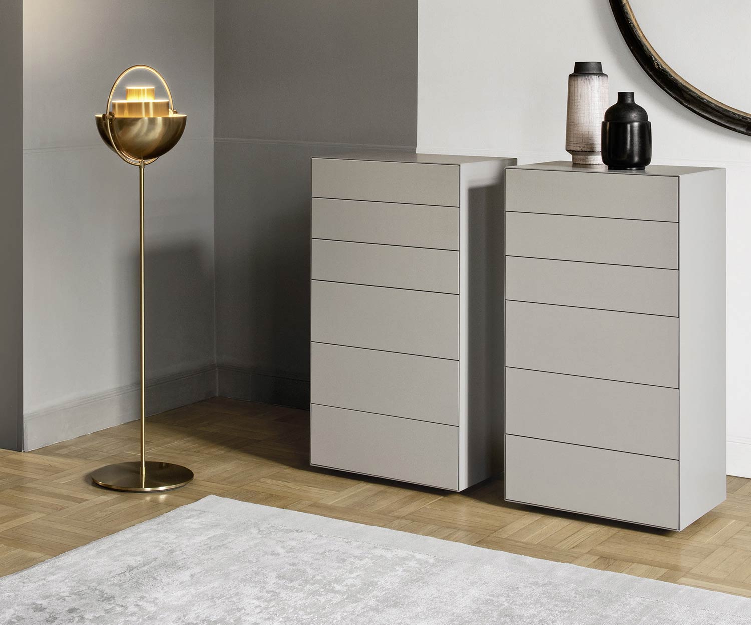 Exklusive Livitalia Ecletto Hochkommode 6 grifflose Schubladen Exklusive Livitalia Ecletto Hochkommode 6 grifflose Schubladen