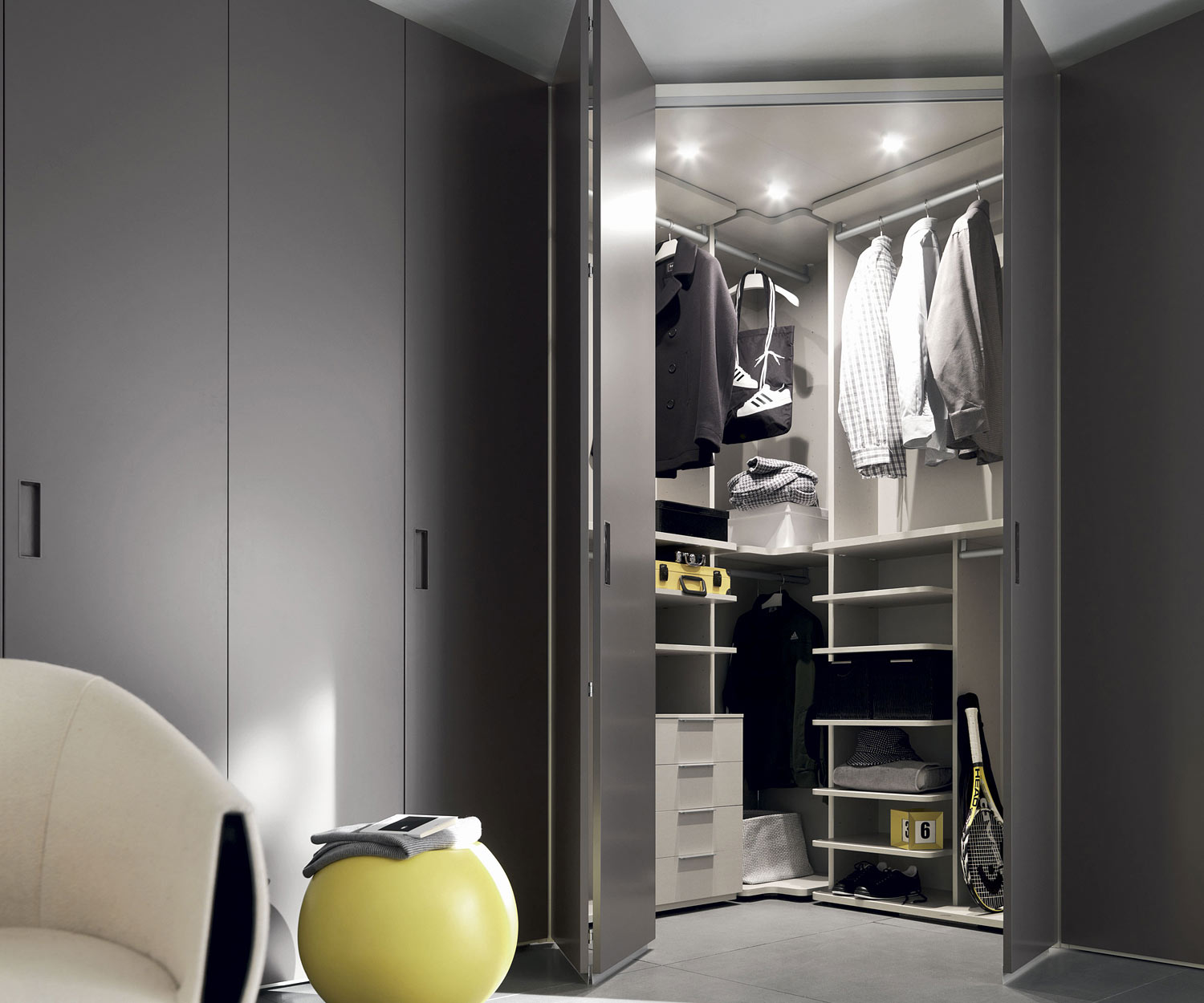 Exklusiver Novamobili Design Eckkleiderschrank Alfa YNCA Exklusiver Novamobili Design Eckkleiderschrank Alfa YNCA