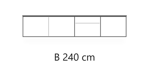 W 240 cm / H 49.5 cm / D 45 cm