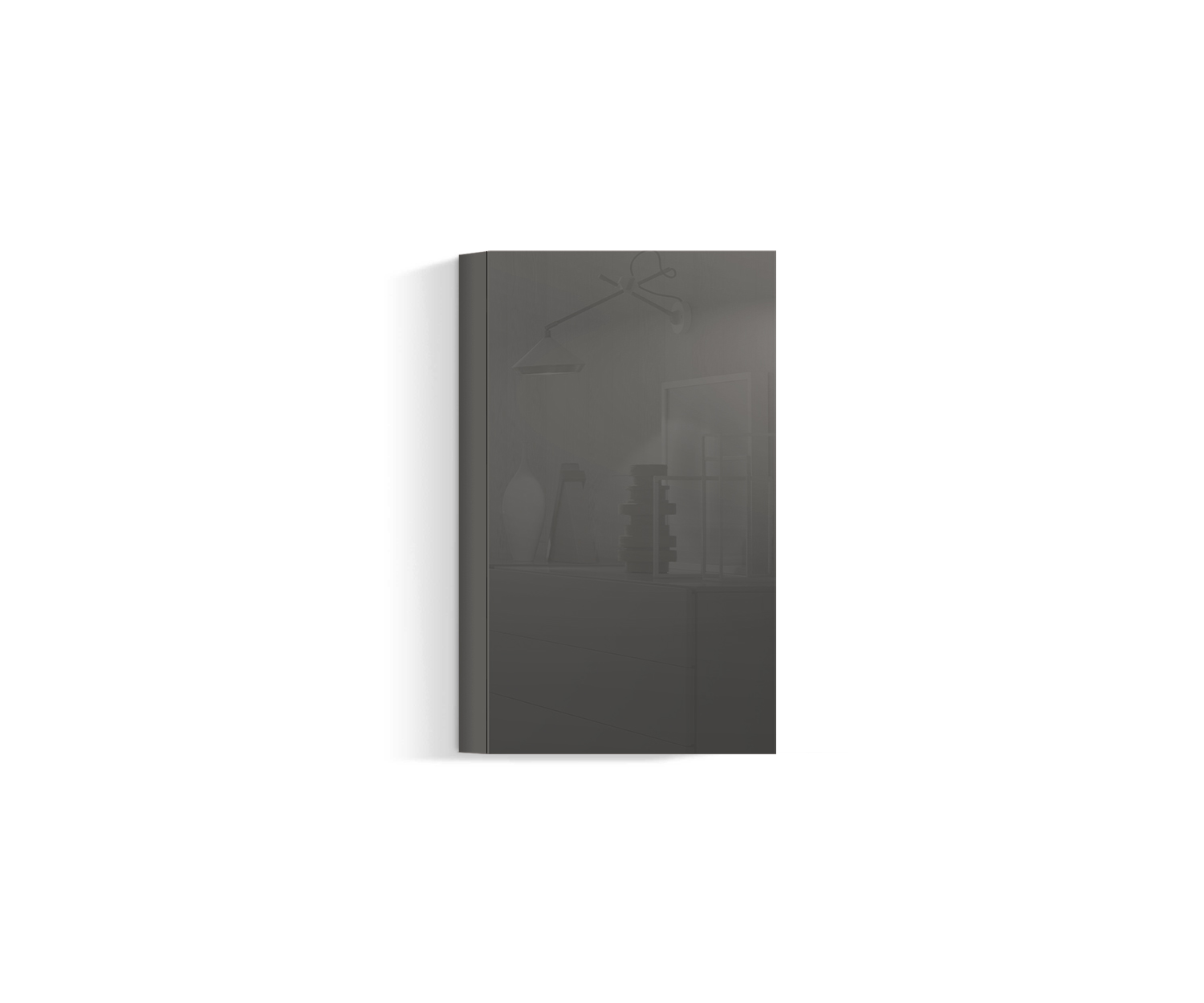 Design Wohnzimmer Hängeschrank Vertikal H96 B60 quarz410