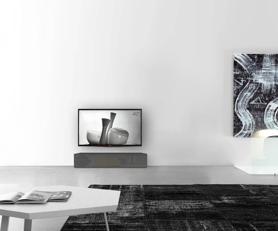 /Design Lowboard Boden B120 H27 glanz dunkelgrau /Design Lowboard Boden B120 H27 glanz dunkelgrau