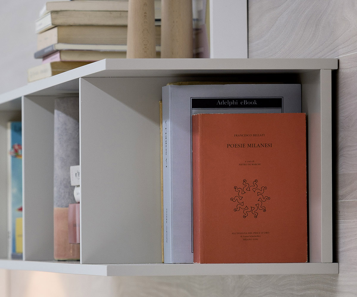 Novamobili Wall bookcase Butterfly Horizontal white Novamobili Wall bookcase Butterfly Horizontal white