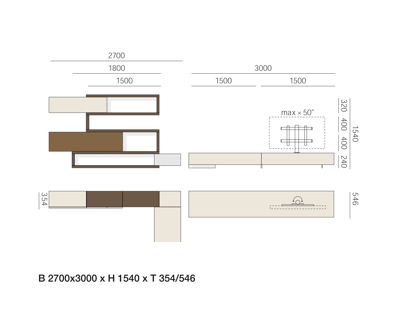 Livitalia Design Eckwohnwand C29A Skizze Maße Größen Größenangaben Livitalia Design Eckwohnwand C29A Skizze Maße Größen Größenangaben