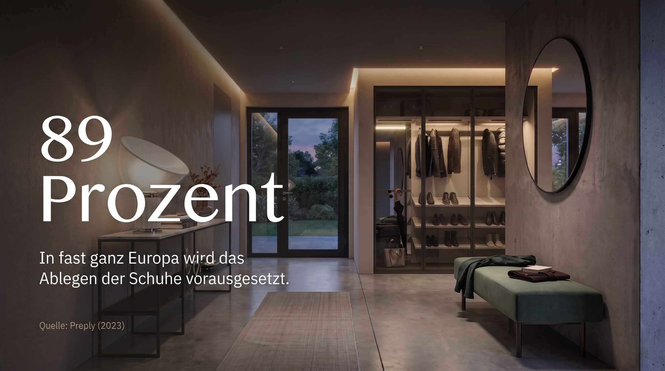 89 Prozent &ndash; In bijna heel Europa wordt verwacht dat men de schoenen uittrekt.